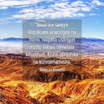 Picture 04 - Danieli 8:18 SWHULB - Alipokuwa anaongea na mimi, nilipata usiingizi - Bible Verse Picture
