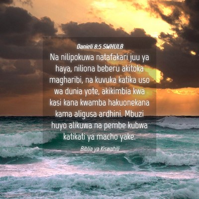 Picture 04 - Danieli 8:5 SWHULB - Na nilipokuwa natafakari juu ya haya, niliona - Bible Verse Picture