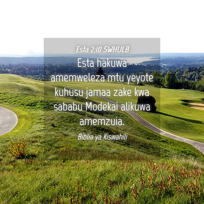Picture 04 - Esta 2:10 SWHULB - Esta hakuwa amemweleza mtu yeyote kuhusu jamaa - Bible Verse Picture