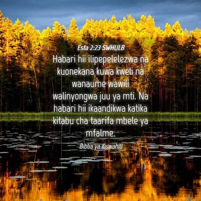 Picture 04 - Esta 2:23 SWHULB - Habari hii ilipepelelezwa na kuonekana kuwa kweli - Bible Verse Picture