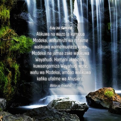 Picture 04 - Esta 3:6 SWHULB - Alikuwa na wazo la kumuua Modekai, watumishi wa - Bible Verse Picture