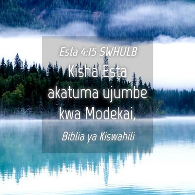 Picture 04 - Esta 4:15 SWHULB - Kisha Esta akatuma ujumbe kwa - Bible Verse Picture