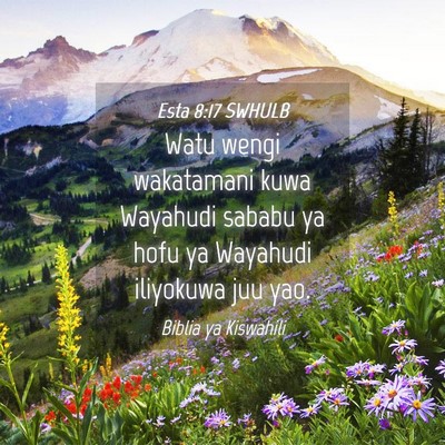 Picture 04 - Esta 8:17 SWHULB - Watu wengi wakatamani kuwa Wayahudi sababu ya - Bible Verse Picture