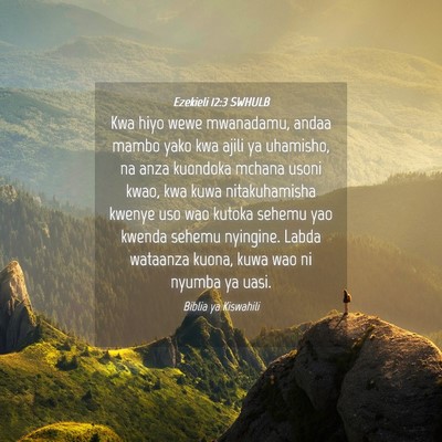 Picture 04 - Ezekieli 12:3 SWHULB - Kwa hiyo wewe mwanadamu, andaa mambo yako kwa - Bible Verse Picture