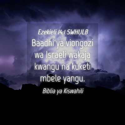 Picture 04 - Ezekieli 14:1 SWHULB - Baadhi ya viongozi wa Israeli wakaja kwangu na - Bible Verse Picture
