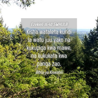 Picture 04 - Ezekieli 16:40 SWHULB - Kisha wataleta kundi la watu juu yako na kukupiga - Bible Verse Picture