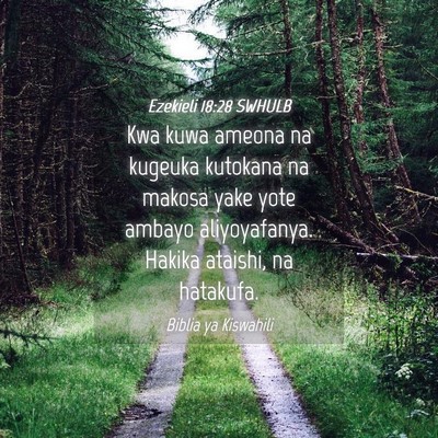 Picture 04 - Ezekieli 18:28 SWHULB - Kwa kuwa ameona na kugeuka kutokana na makosa - Bible Verse Picture