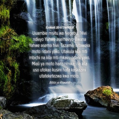 Picture 04 - Ezekieli 20:47 SWHULB - Uuambie msitu wa Negebu, 'Hivi ndivyo Yahwe - Bible Verse Picture