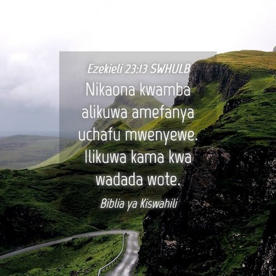 Picture 04 - Ezekieli 23:13 SWHULB - Nikaona kwamba alikuwa amefanya uchafu mwenyewe. - Bible Verse Picture