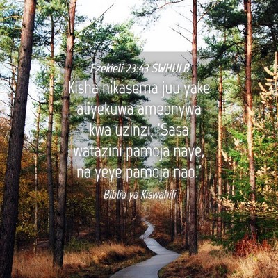 Picture 04 - Ezekieli 23:43 SWHULB - Kisha nikasema juu yake aliyekuwa ameonywa kwa - Bible Verse Picture