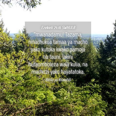 Picture 04 - Ezekieli 24:16 SWHULB - “mwanadamu! Tazama, ninachukua tamaa ya macho - Bible Verse Picture