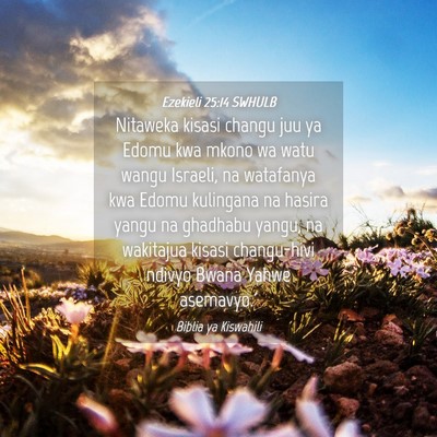 Picture 04 - Ezekieli 25:14 SWHULB - Nitaweka kisasi changu juu ya Edomu kwa mkono wa - Bible Verse Picture