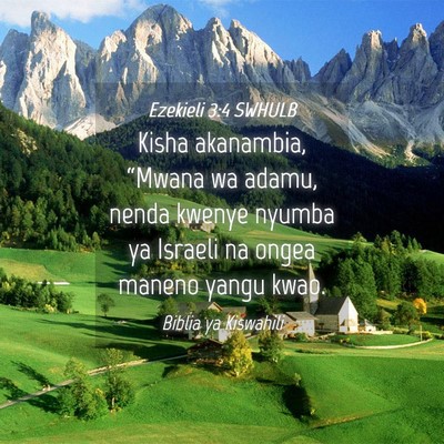 Picture 04 - Ezekieli 3:4 SWHULB - Kisha akanambia, “Mwana wa adamu, nenda kwenye - Bible Verse Picture