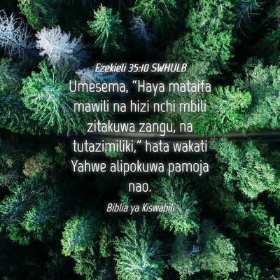 Picture 04 - Ezekieli 35:10 SWHULB - Umesema, “Haya mataifa mawili na hizi nchi - Bible Verse Picture