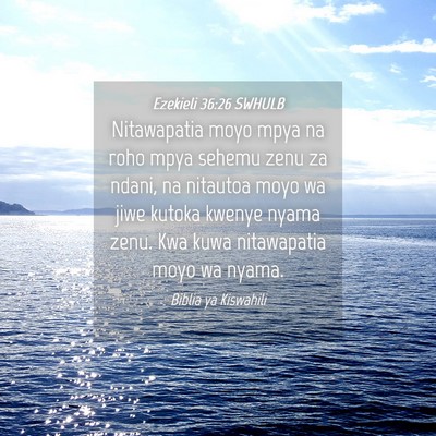 Picture 04 - Ezekieli 36:26 SWHULB - Nitawapatia moyo mpya na roho mpya sehemu zenu za - Bible Verse Picture