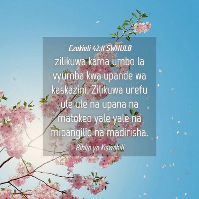 Picture 04 - Ezekieli 42:11 SWHULB - zilikuwa kama umbo la vyumba kwa upande wa - Bible Verse Picture
