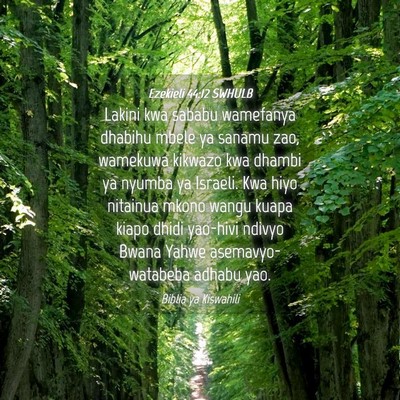 Picture 04 - Ezekieli 44:12 SWHULB - Lakini kwa sababu wamefanya dhabihu mbele ya - Bible Verse Picture