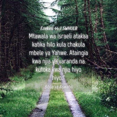 Picture 04 - Ezekieli 44:3 SWHULB - Mtawala wa Israeli atakaa katika hilo kula - Bible Verse Picture
