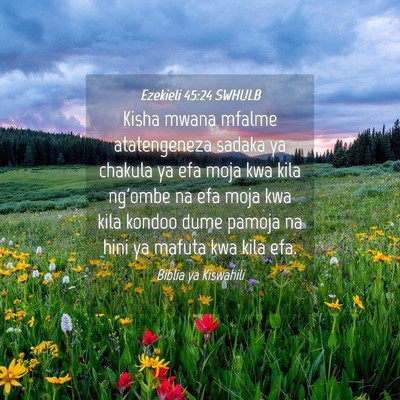 Picture 04 - Ezekieli 45:24 SWHULB - Kisha mwana mfalme atatengeneza sadaka ya chakula - Bible Verse Picture