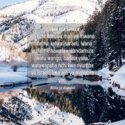 Picture 04 - Ezekieli 45:8 SWHULB - Hii nchi itakuwa mali ya mwana mfalme katika - Bible Verse Picture