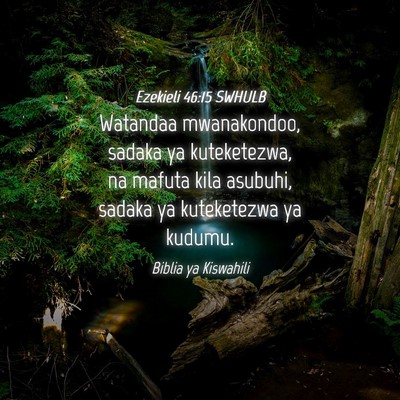 Picture 04 - Ezekieli 46:15 SWHULB - Watandaa mwanakondoo, sadaka ya kuteketezwa, na - Bible Verse Picture