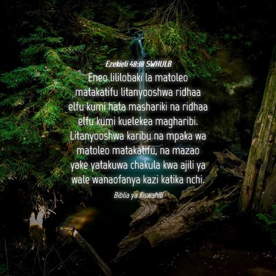 Picture 04 - Ezekieli 48:18 SWHULB - Eneo lililobaki la matoleo matakatifu - Bible Verse Picture