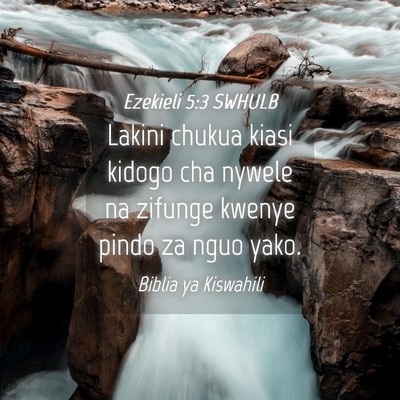 Picture 04 - Ezekieli 5:3 SWHULB - Lakini chukua kiasi kidogo cha nywele na zifunge - Bible Verse Picture