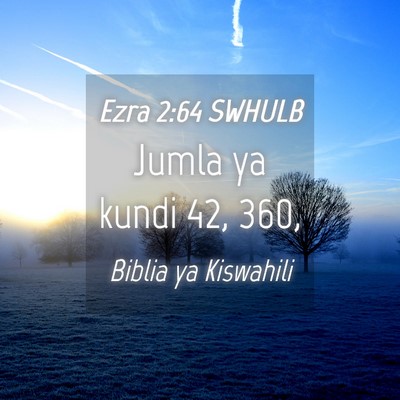 Picture 04 - Ezra 2:64 SWHULB - Jumla ya kundi 42, - Bible Verse Picture