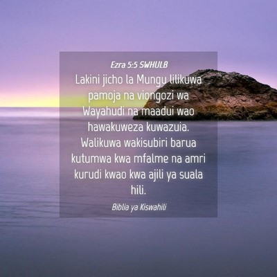 Picture 04 - Ezra 5:5 SWHULB - Lakini jicho la Mungu lilikuwa pamoja na viongozi - Bible Verse Picture