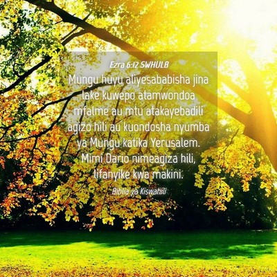 Picture 04 - Ezra 6:12 SWHULB - Mungu huyu aliyesababisha jina lake kuwepo - Bible Verse Picture