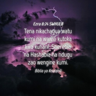 Picture 04 - Ezra 8:24 SWHULB - Tena nikachagua watu kumi na wawili kutoka kwa - Bible Verse Picture