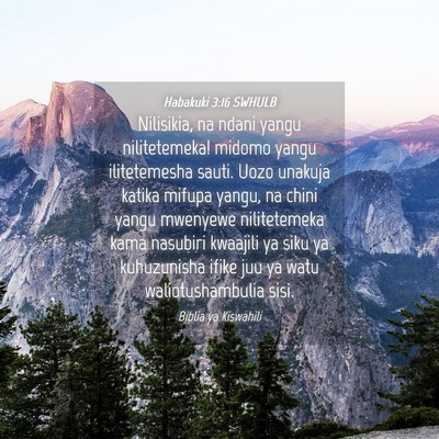 Picture 04 - Habakuki 3:16 SWHULB - Nilisikia, na ndani yangu nilitetemeka! midomo - Bible Verse Picture
