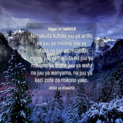 Picture 04 - Hagai 1:11 SWHULB - Nimekuita kutoka juu ya ardhi na juu ya milima, - Bible Verse Picture