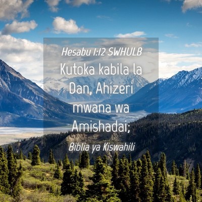 Picture 04 - Hesabu 1:12 SWHULB - Kutoka kabila la Dan, Ahizeri mwana wa - Bible Verse Picture