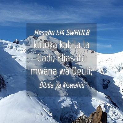 Picture 04 - Hesabu 1:14 SWHULB - kutoka kabila la Gadi, Eliasafu mwana wa - Bible Verse Picture