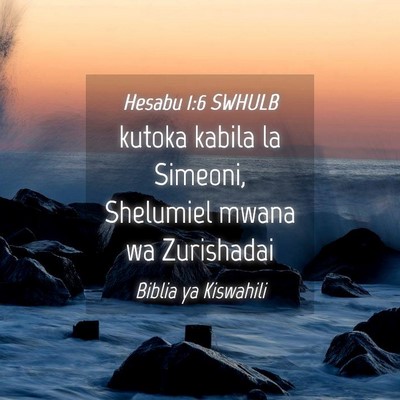 Picture 04 - Hesabu 1:6 SWHULB - kutoka kabila la Simeoni, Shelumiel mwana wa - Bible Verse Picture