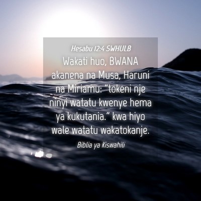 Picture 04 - Hesabu 12:4 SWHULB - Wakati huo, BWANA akanena na Musa, Haruni na - Bible Verse Picture