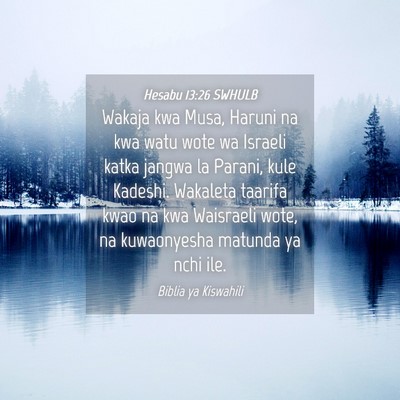 Picture 04 - Hesabu 13:26 SWHULB - Wakaja kwa Musa, Haruni na kwa watu wote wa - Bible Verse Picture
