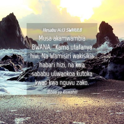 Picture 04 - Hesabu 14:13 SWHULB - Musa akamwambia BWANA, “Kama utafanya hivi, Na - Bible Verse Picture