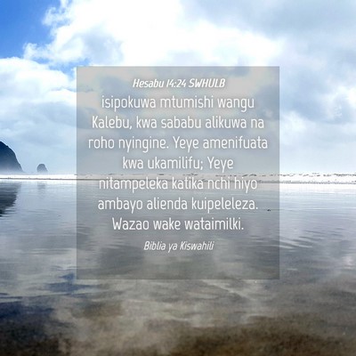 Picture 04 - Hesabu 14:24 SWHULB - isipokuwa mtumishi wangu Kalebu, kwa sababu - Bible Verse Picture