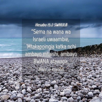 Picture 04 - Hesabu 15:2 SWHULB - “Sema na wana wa Israeli uwaambie, - Bible Verse Picture