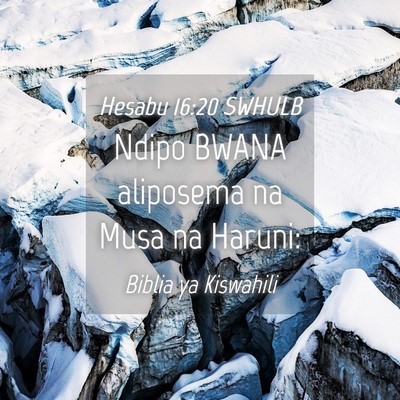 Picture 04 - Hesabu 16:20 SWHULB - Ndipo BWANA aliposema na Musa na - Bible Verse Picture