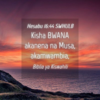 Picture 04 - Hesabu 16:44 SWHULB - Kisha BWANA akanena na Musa, - Bible Verse Picture