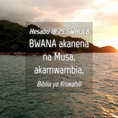 Picture 04 - Hesabu 18:25 SWHULB - BWANA akanena na Musa, - Bible Verse Picture