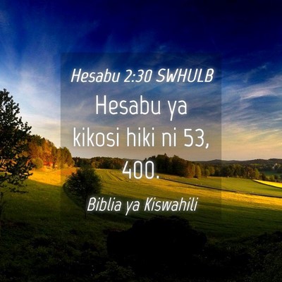 Picture 04 - Hesabu 2:30 SWHULB - Hesabu ya kikosi hiki ni 53, - Bible Verse Picture