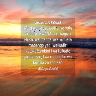 Picture 04 - Hesabu 2:34 SWHULB - Watu wa Israel walifanya yote ambayo BWANA - Bible Verse Picture