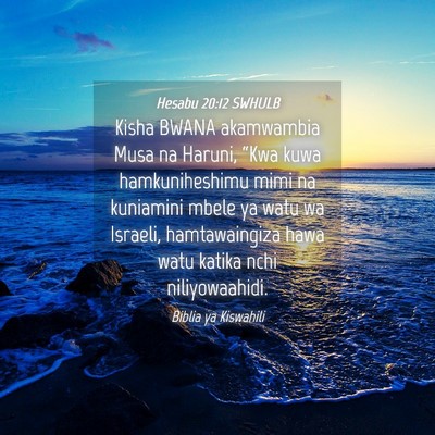 Picture 04 - Hesabu 20:12 SWHULB - Kisha BWANA akamwambia Musa na Haruni, “Kwa - Bible Verse Picture