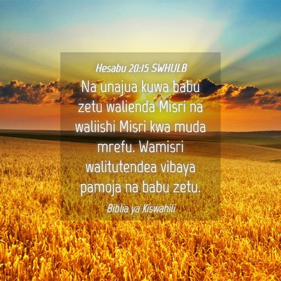 Picture 04 - Hesabu 20:15 SWHULB - Na unajua kuwa babu zetu walienda Misri na - Bible Verse Picture