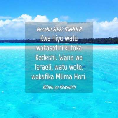 Picture 04 - Hesabu 20:22 SWHULB - Kwa hiyo watu wakasafiri kutoka Kadeshi. Wana wa - Bible Verse Picture