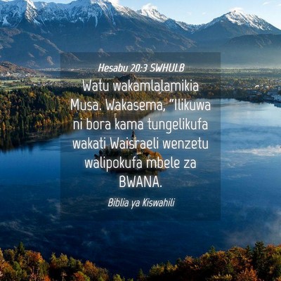 Picture 04 - Hesabu 20:3 SWHULB - Watu wakamlalamikia Musa. Wakasema, “Ilikuwa ni - Bible Verse Picture